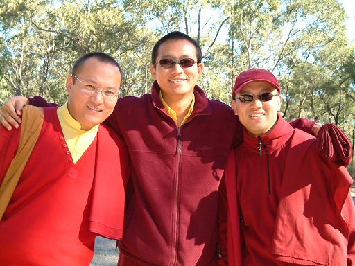 Gyana Vajra Rinpoche with Aenpo Kyabgon Rinpoche and Driru Dungyud Tulku Rinpoche