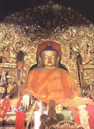 Main Buddha statue of Sakya Monastery