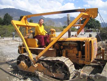 Khondung Gyana Vajra Rinpoche at the Sakya Academy construction site